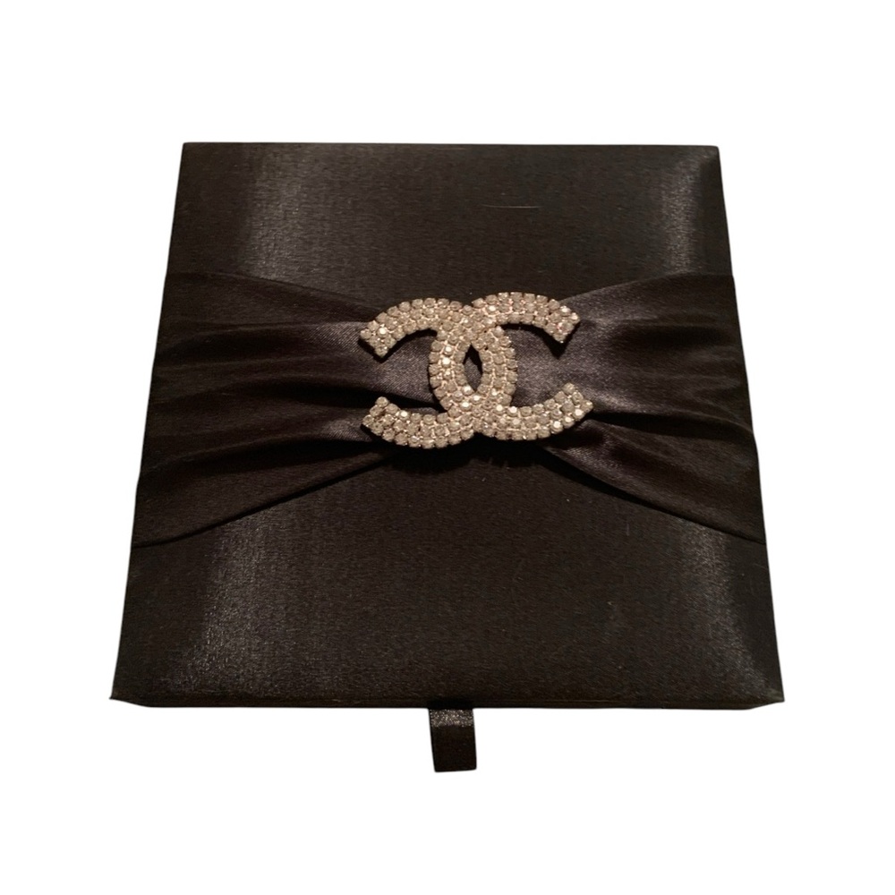 CHANEL Black and Silver Brooch